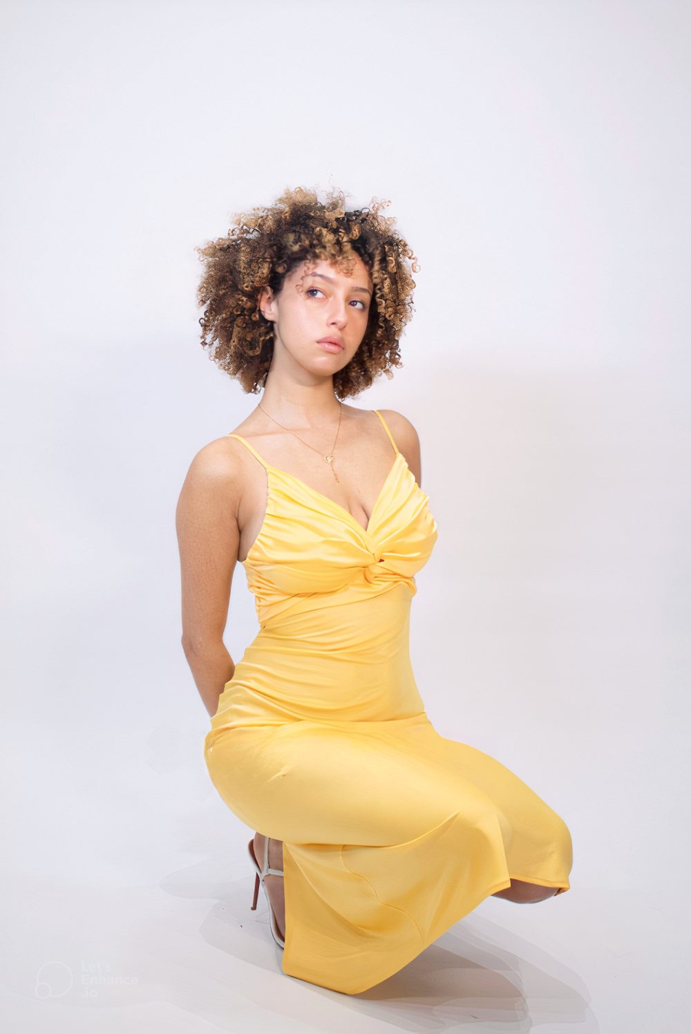 Persia Yellow Midi Dress - Image 5
